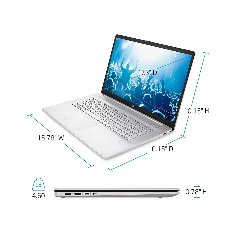 2021 17.3"   Laptop Computer, 11th Generation Intel Core i7-1165G7, 8GB , 512GB PCIe , Backlit Keyboard, Intel Iris Xe Graphics,  Webcam,  Audio, Windows , Silver, 32GB  Card