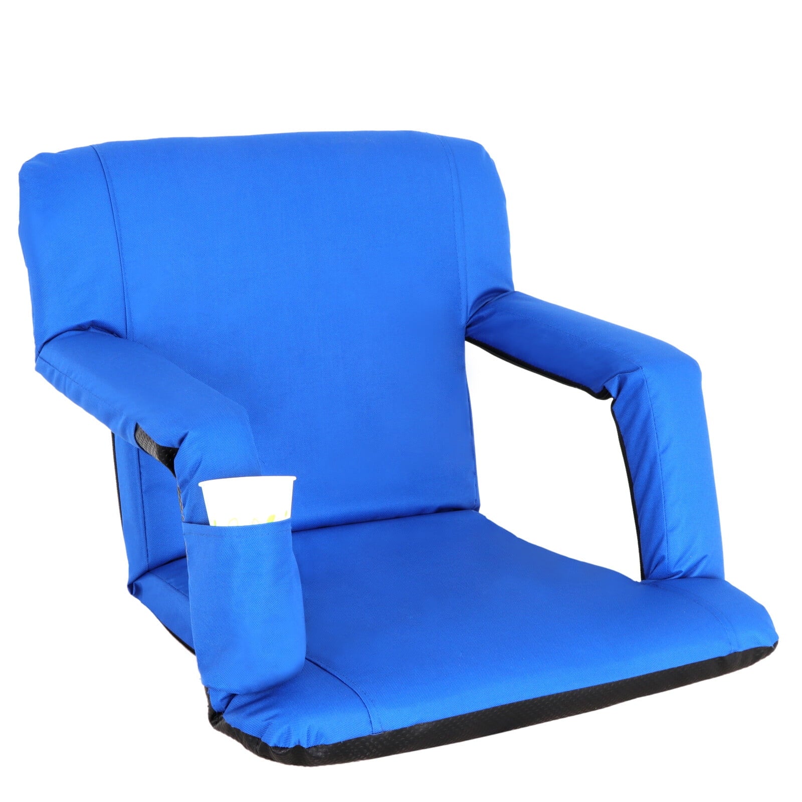HomGarden Portable Folding Stadium Seat Chair Padded Cushion Bleacher, Blue
