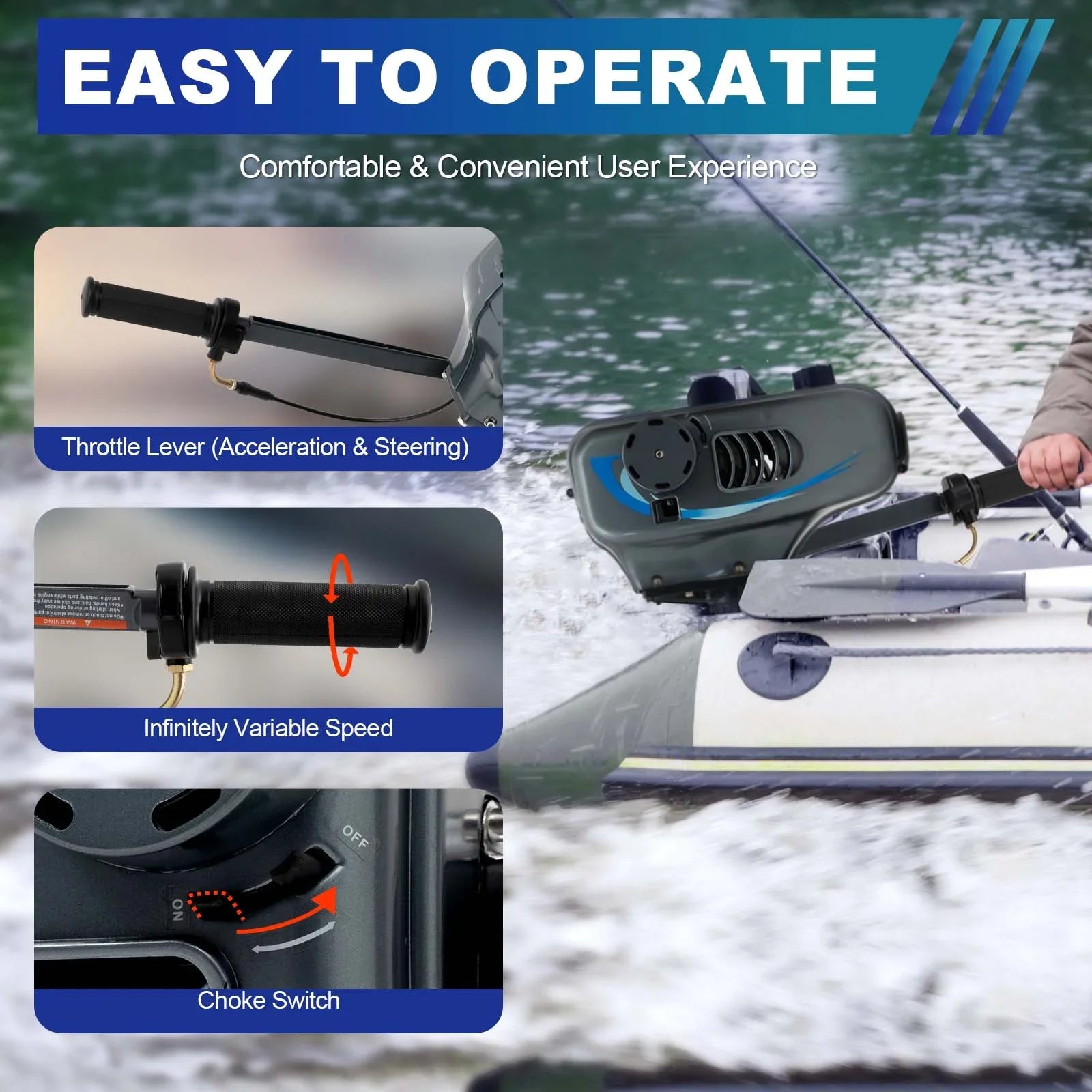  2 Stroke 3.5HP Outboard Motor Fishing Boat Engine / Water Cooling System