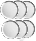 TrueCraftware- Set of 6 Aluminum 13” Pizza Tray Pan Coupe Style - Bakeware Round Pizza Pan Pizza Tray Baking Tray Round Baking Tray for Home Kitchen Pizzeria & Restaurants
