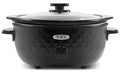 Elite Gourmet # Diamond Pattern Slow Cooker Removable, Dishwasher-Safe Stoneware Pot with Tempered Glass Lid, Cool-Touch Handles, 6 Quart, Charcoal Black