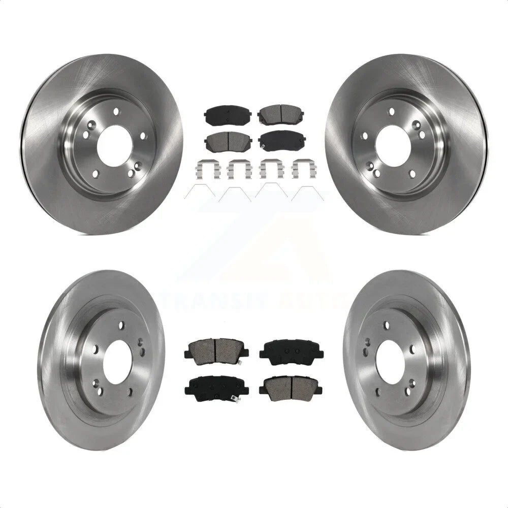 Transit Auto - Front Rear Disc Brake Rotors And Semi-Metallic Pads Kit For 2022 Hyundai Kona  With Electric Parking -103756