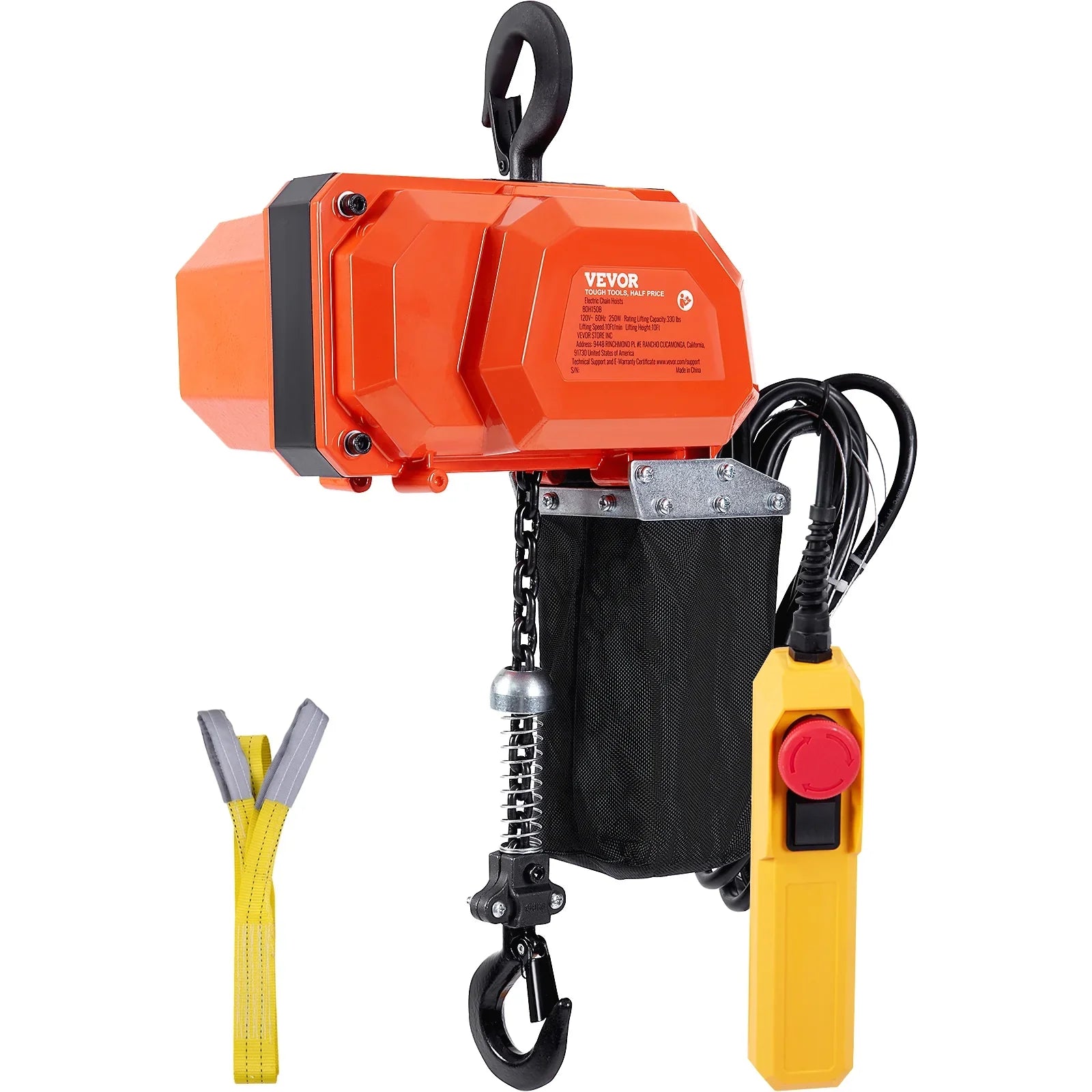 Electric Chain Hoist Single Phase Crane Hoist 330 lbs Load 10 ft Lifting