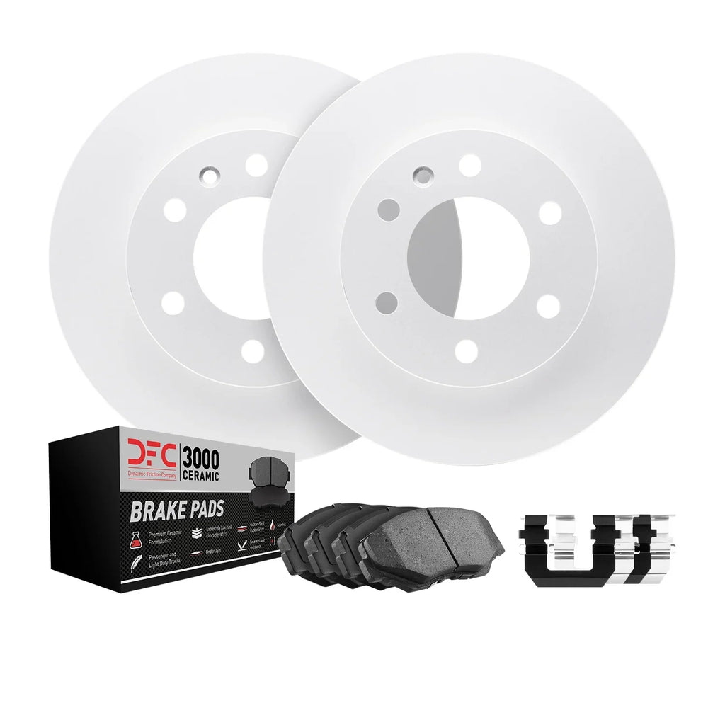 Dynamic Friction Company Front Geospec Brake Rotors with 3000 Series Ceramic Brake Pads includes Hardware 4312-91004 Fits select: 2017-2018   , 2016