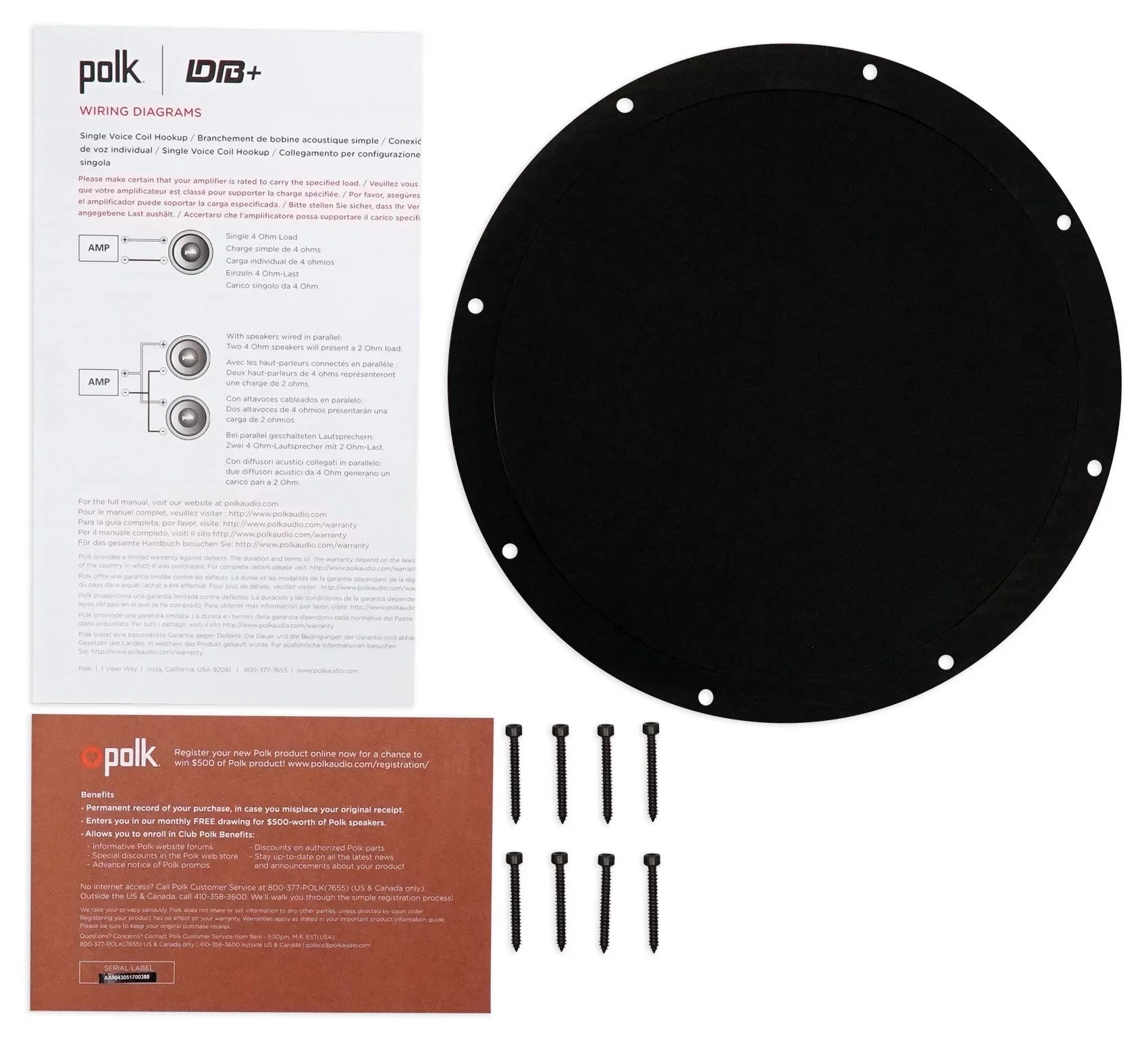 (2) Polk Audio  10” 1050w Single 4-Ohm Car/Marine Audio Subwoofers Subs