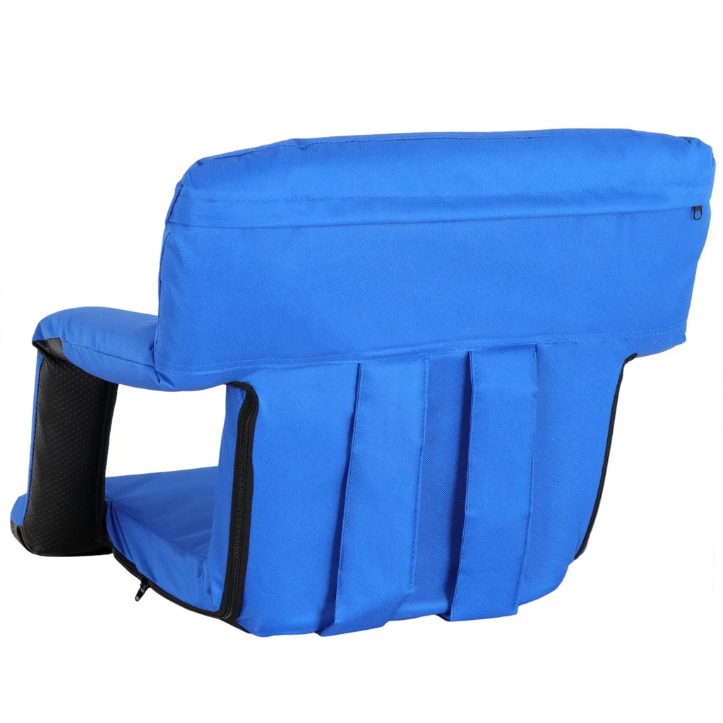 HomGarden Portable Folding Stadium Seat Chair Padded Cushion Bleacher, Blue