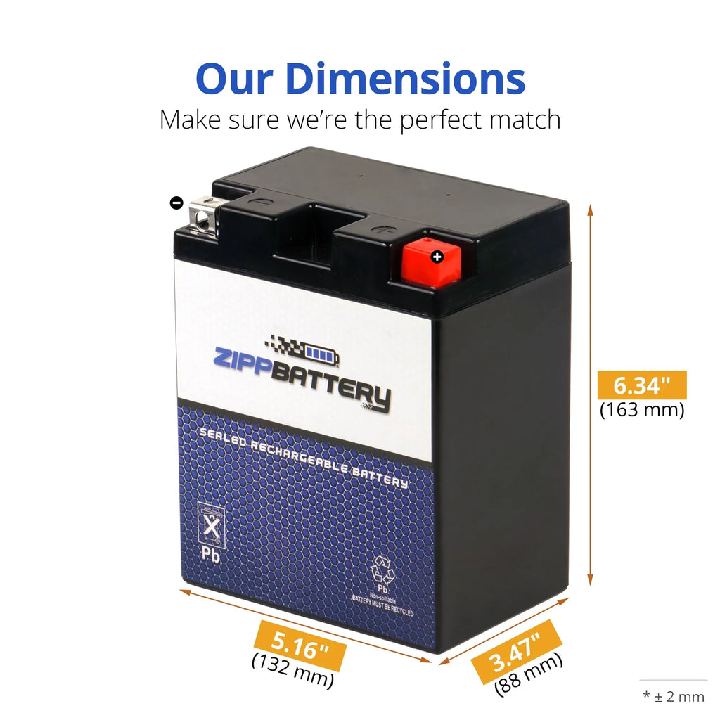 Zipp Battery - (14AHL- 12 Volt,12 Ah, 210 ) Snowmobile Battery for Arctic Cat Jag Afs /t 1993