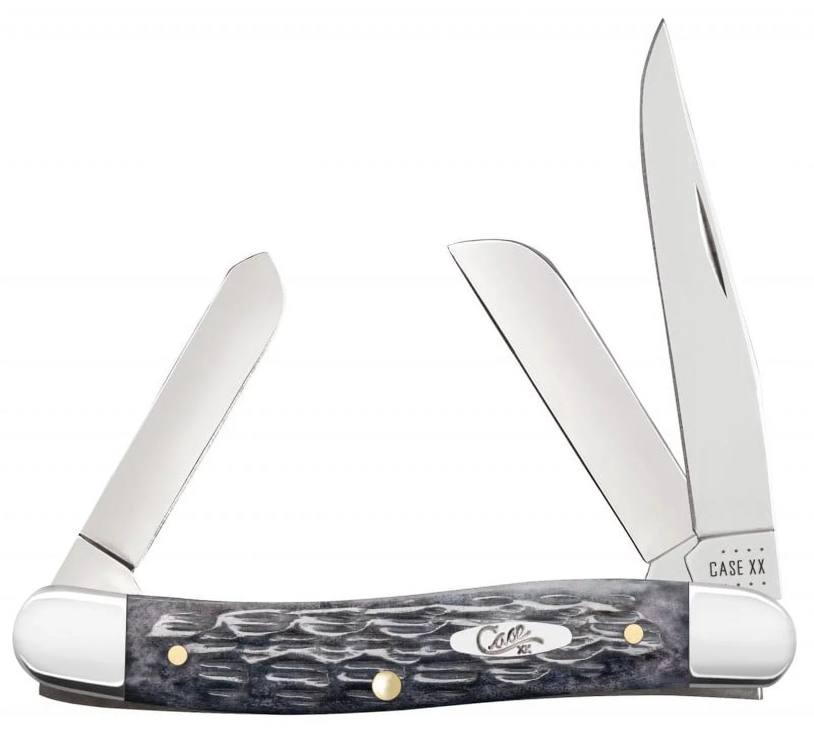 Case  Knives Pocket Worn Crandall Jigged Gray Bone Medium Stockman Carbon Steel Pocket Knife 58413