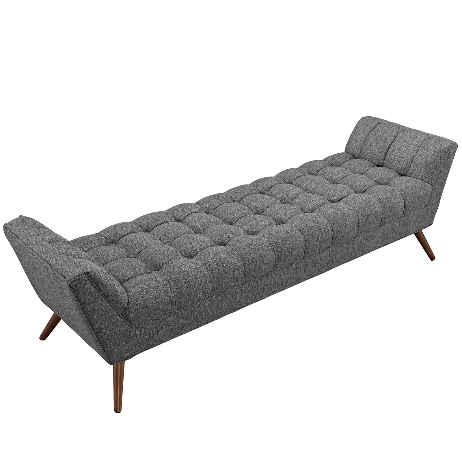 Modern Contemporary Fabric Bench , Grey, Fabric