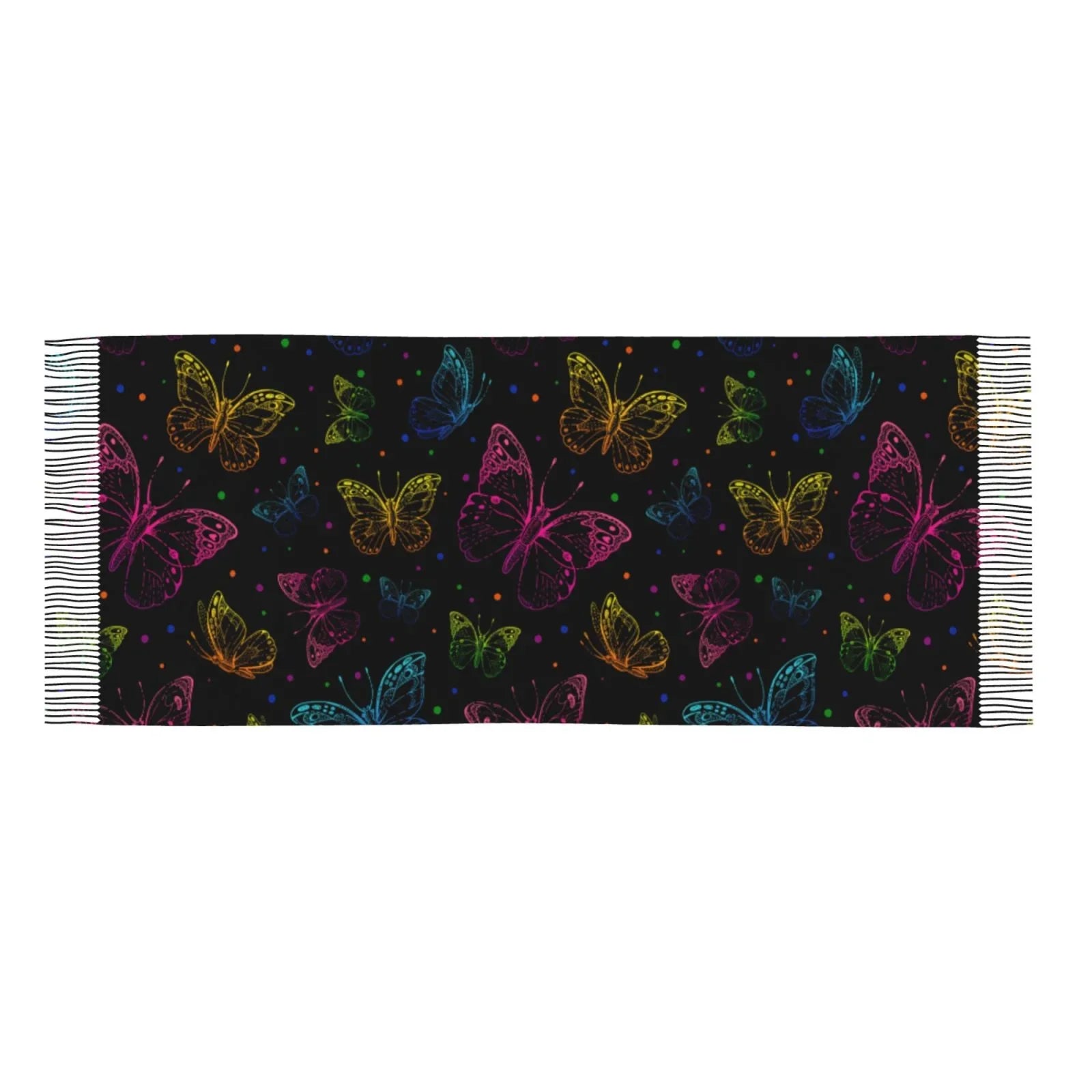 Bingfone Soft Cashmere Feel Scarf For Women Elegant Art Print Winter Warm Scarves Large Shawl Wrap Gifts- Butterfly