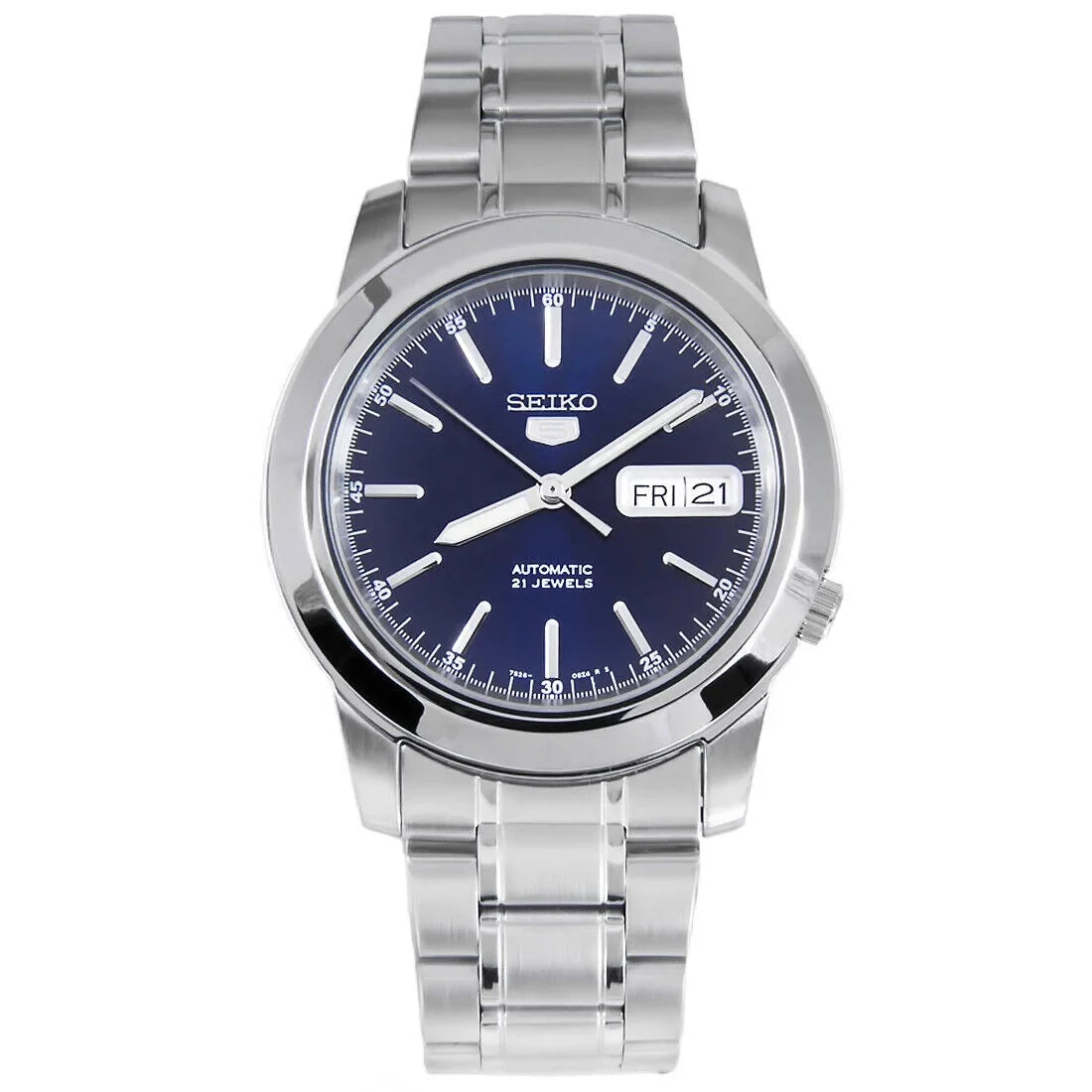 Seiko Men's  Stainless-Steel Analog with Blue Dial Watch