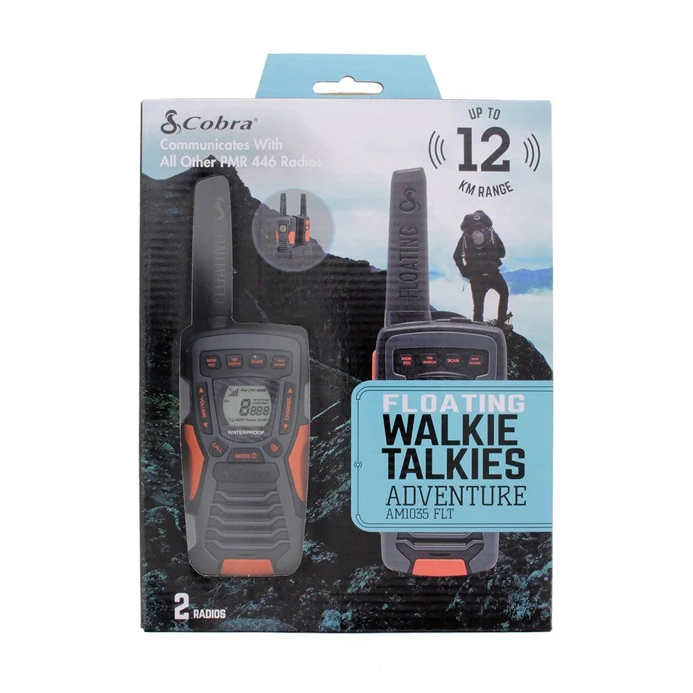 Cobra    Waterproof Walkie Talkies for Adults - Rechargeable, Floats, 22 Channels, Long Range 37-Mile Two-Way Radio Set (2-Pack)