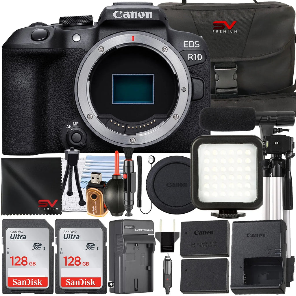 Canon   Mirrorless Camera (Body Only) with 2 Pack SanDisk 128GB Memory Card + Case +  Flash +  Premium Accessory Bundle