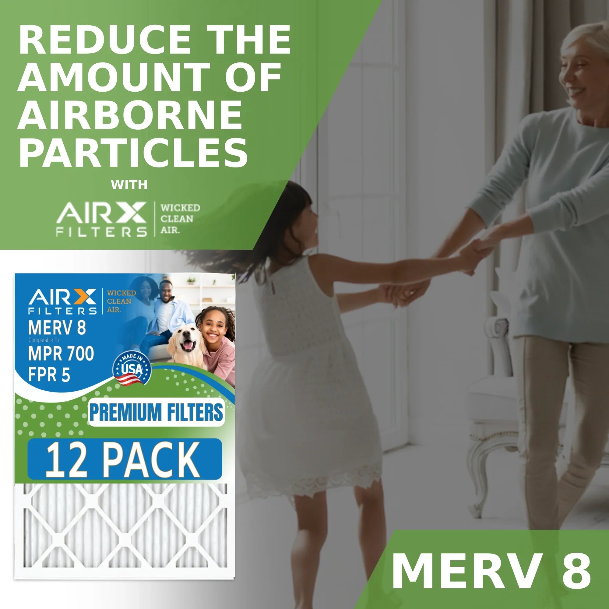 16x25x1 Air Filter  8 Rating, 12 Pack of Furnace Filters Comparable to  700 &  5 - Made in  by     .