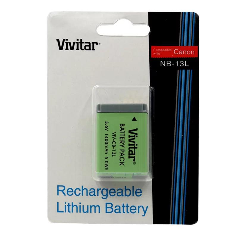 Two Vivitar Rechargeable Replacement Battery Canon  13L for Canon PowerShot   Digital Camera