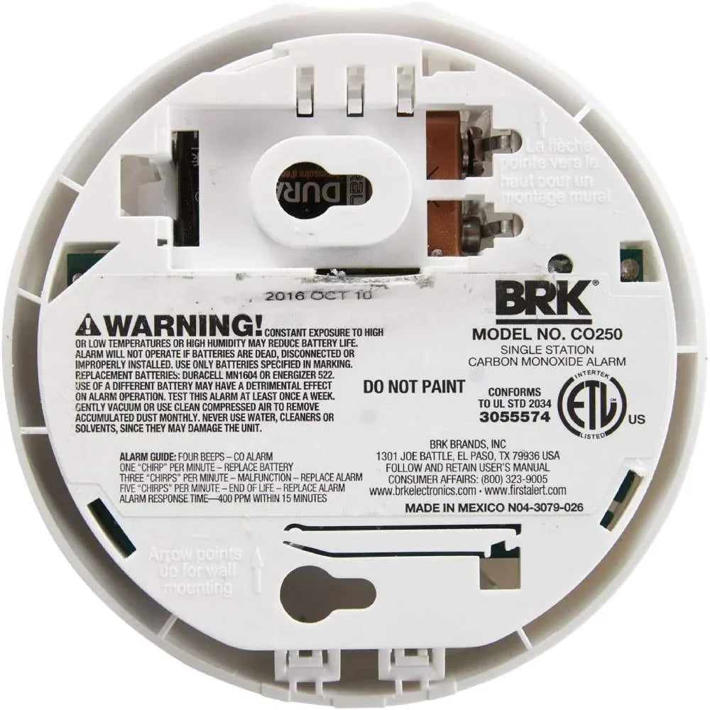 First Alert Carbon Monoxide Detector Alarm, 2 Pack