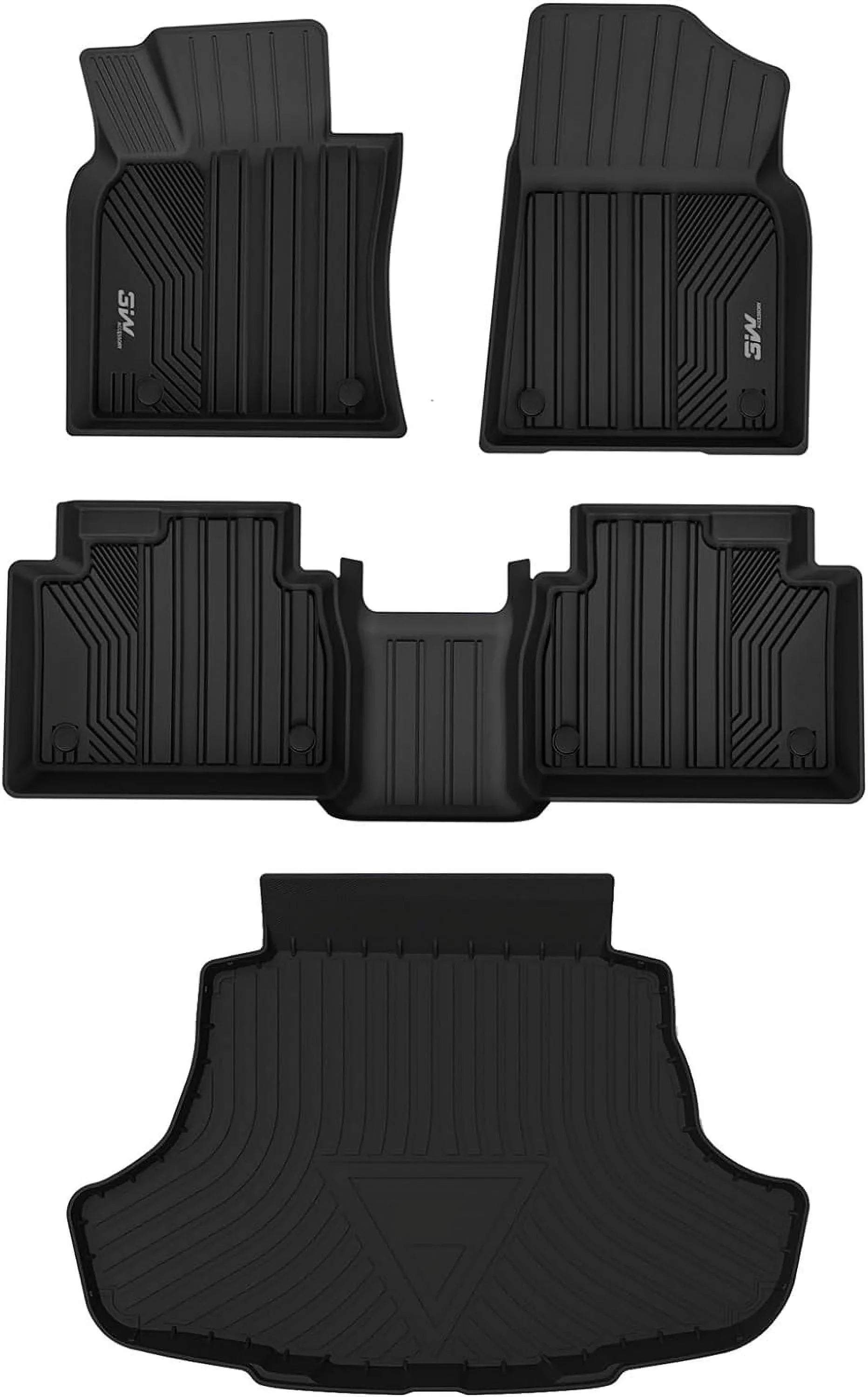 3W Floor Mats & Cargo Liner for Toyota Camry 2018-2024    All Weather Custom Fit Floor Liner and Trunk Mat for Camry  (Not for Hybrid or )