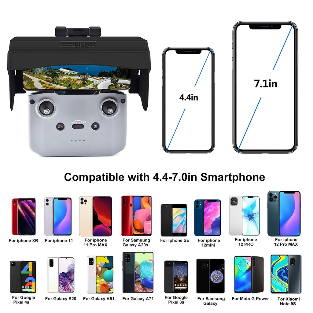 Foldable Phone Sun Shade Hood for  Mavic Mini 2 Air 2 Drone Remote Control