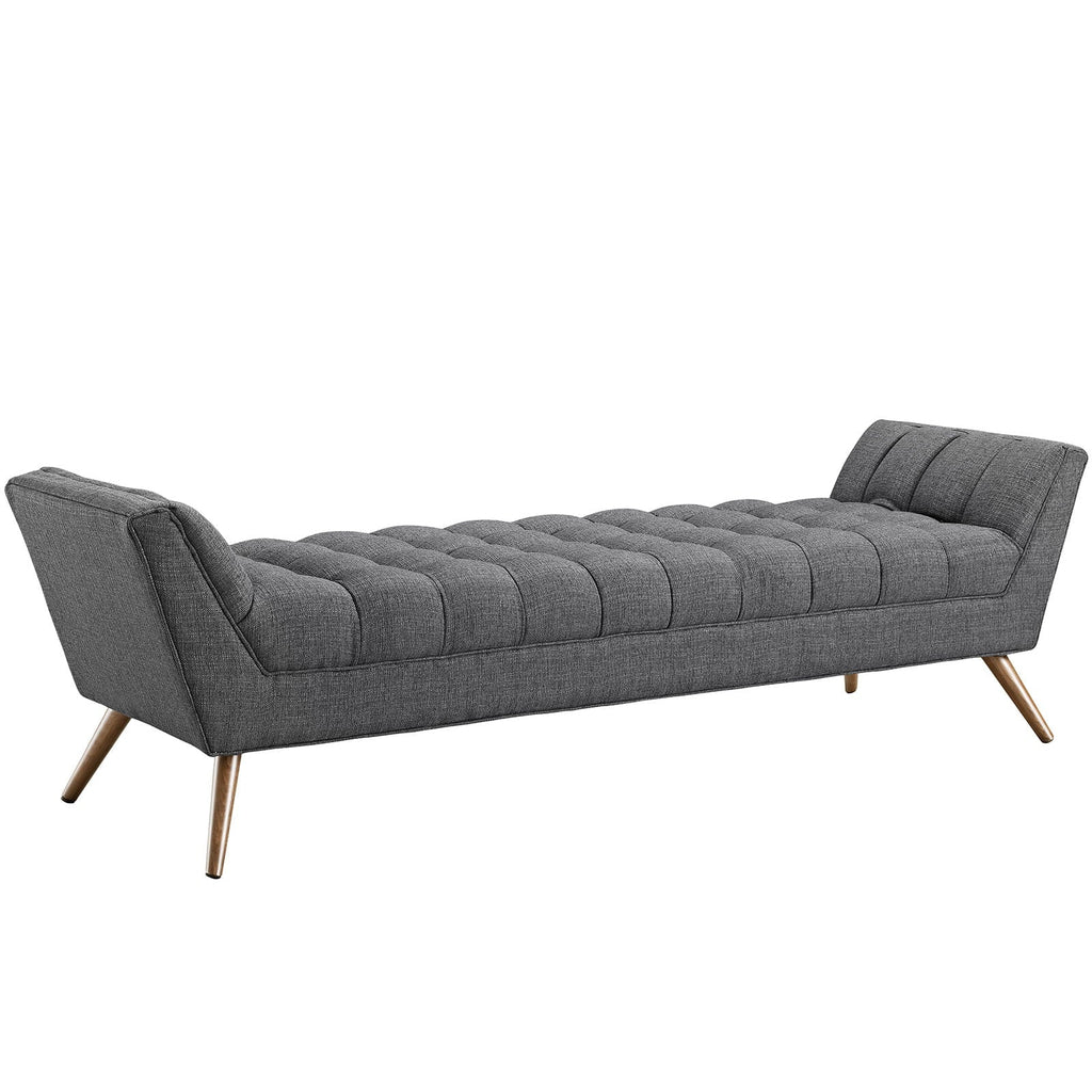 Modern Contemporary Fabric Bench , Grey, Fabric