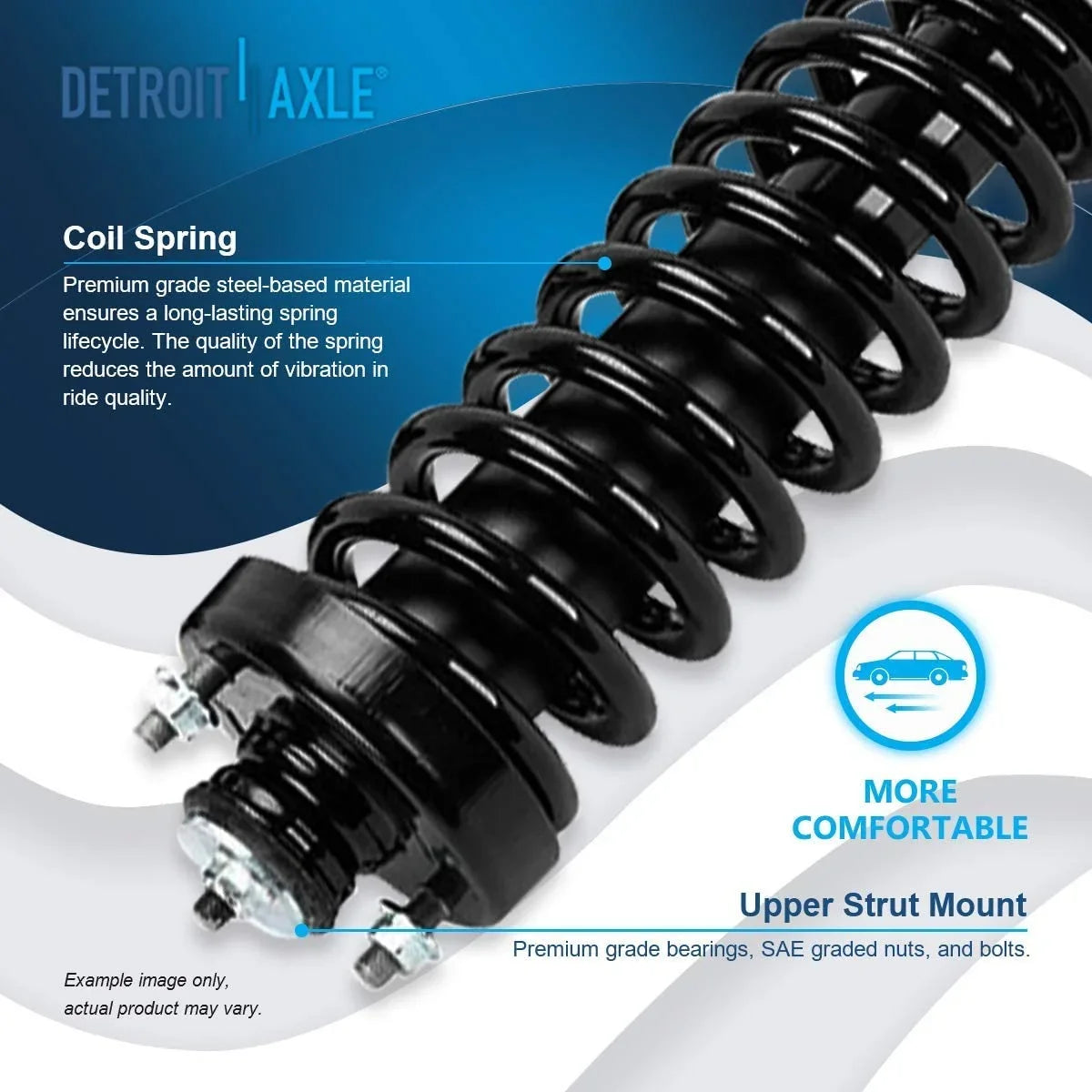 Detroit Axle - Front Struts for 1997-2001 Honda - Complete 2 Struts w/Coil Spring 1998 1999 2000 Replacement Quick Install Ready Struts Assembly