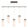 Woodbridge Lighting Tanner 42" 5-Light  Opal Bullet Chandelier in Bronze
