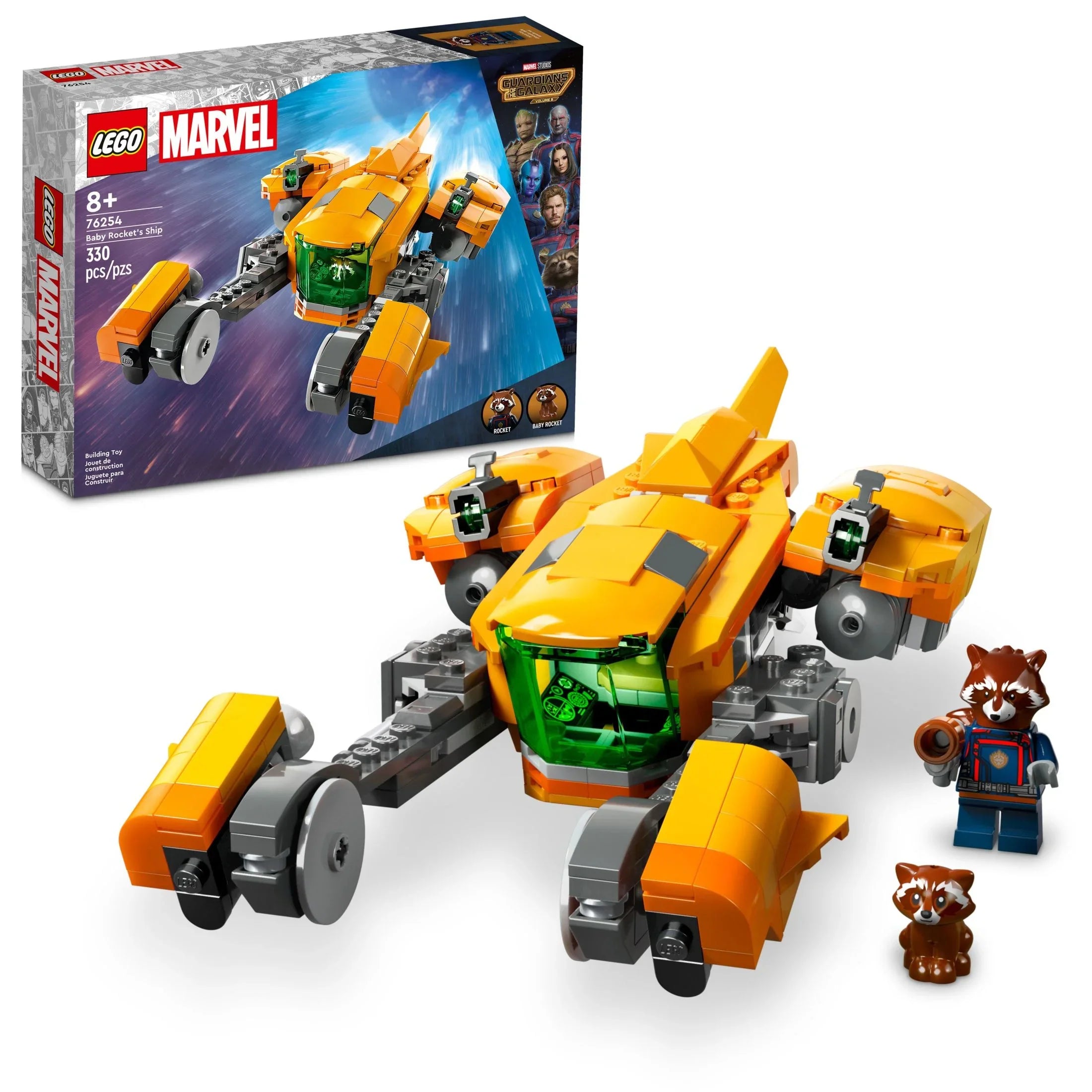 Marvel Baby Rocket’s Ship 76254 Buildable Spaceship Toy from Guardians of the Galaxy 3 Featuring Rocket Raccoon and Baby Rocket Minifigures, Collectible Super Hero Toy Gift for Kids Ages 8 and up
