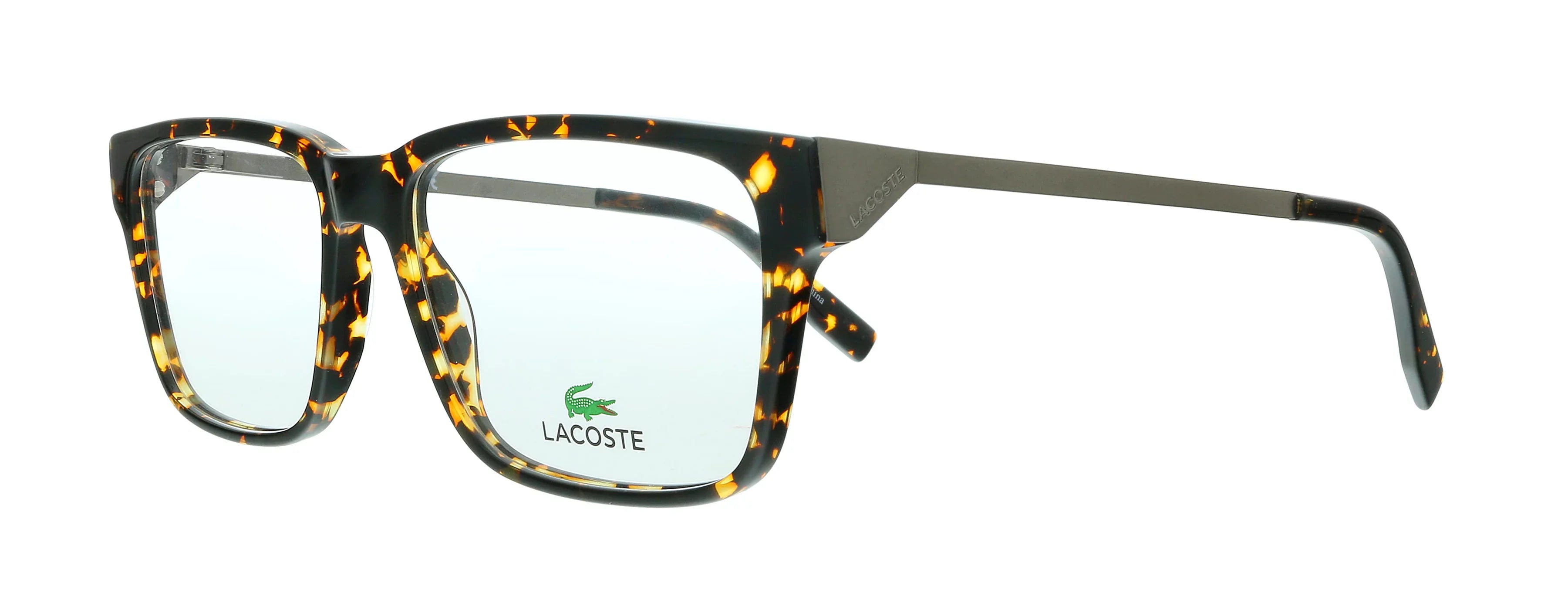 Lacoste  220 Dark Havana Modified Rectangle Eyeglasses for mens