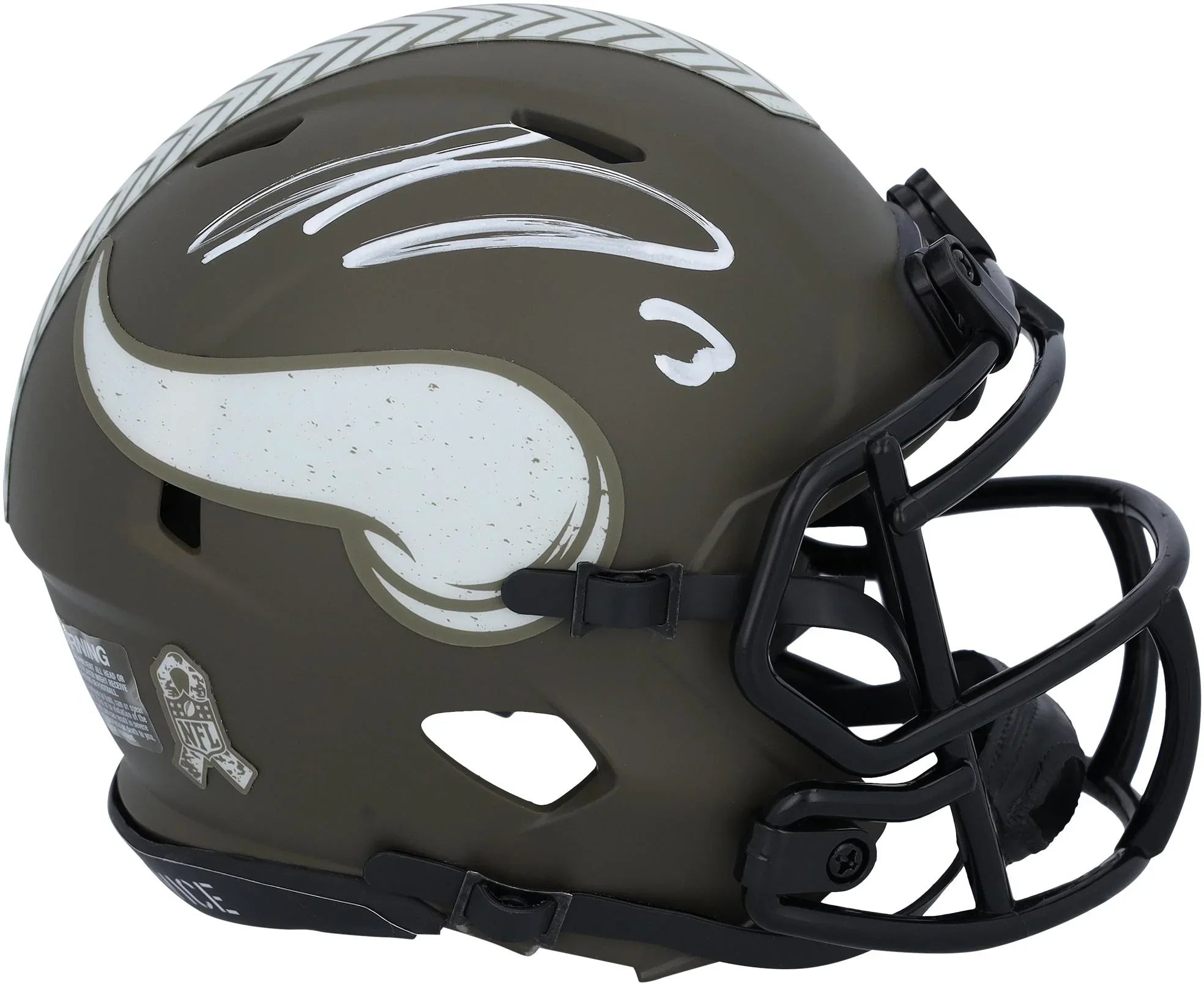 Jordan Addison Minnesota Vikings Autographed Riddell 2022 Salute to Service Speed Mini Helmet - Fanatics Authentic Certified