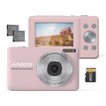 Andoer Portable 1080P Digital Video Camcorder 44MP Auto Focus 2.5  Screen 16X Digital Zoom -shake Face Detect Smile Capture with 32GB Memory 2pcs Batteries Christmas Gift for Teens