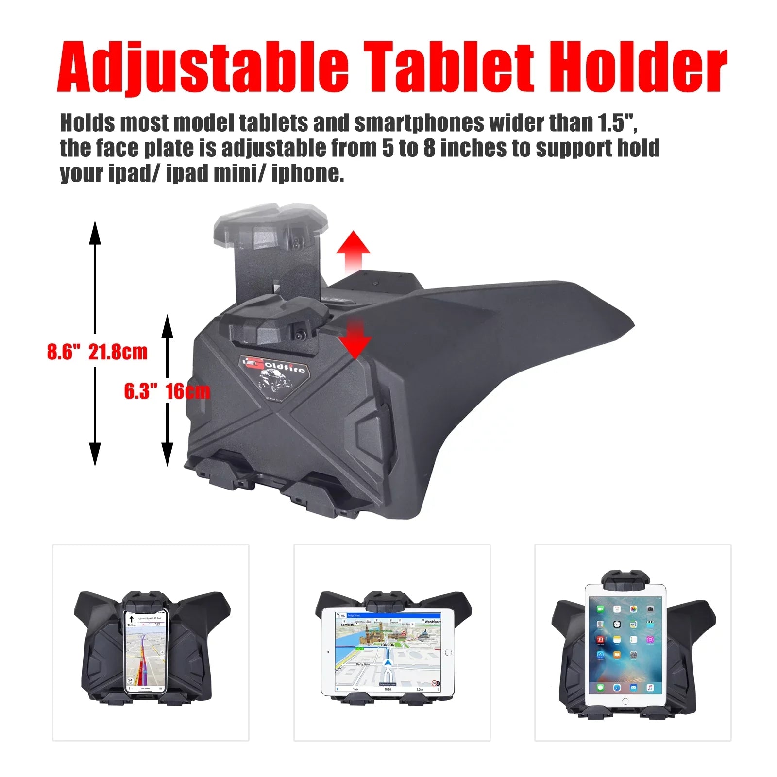 Electronic Device Tablet Phone Holder For 2019-2022 Can  Maverick Sport Trail Commander 2021-2022 Storage Box Organizer
