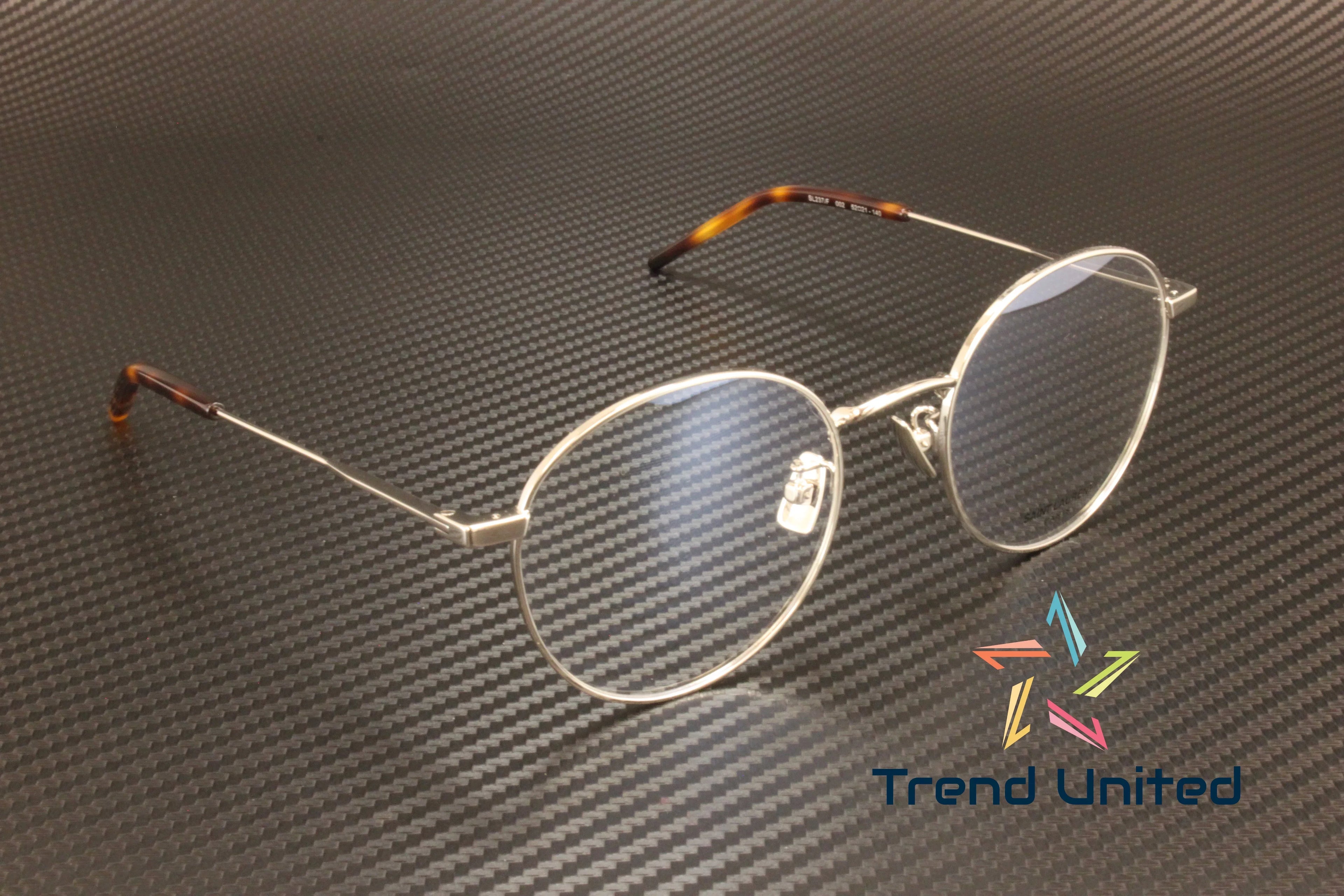 237  002 Round Oval Panthos Metal Silver 52mm Mens Eyeglasses