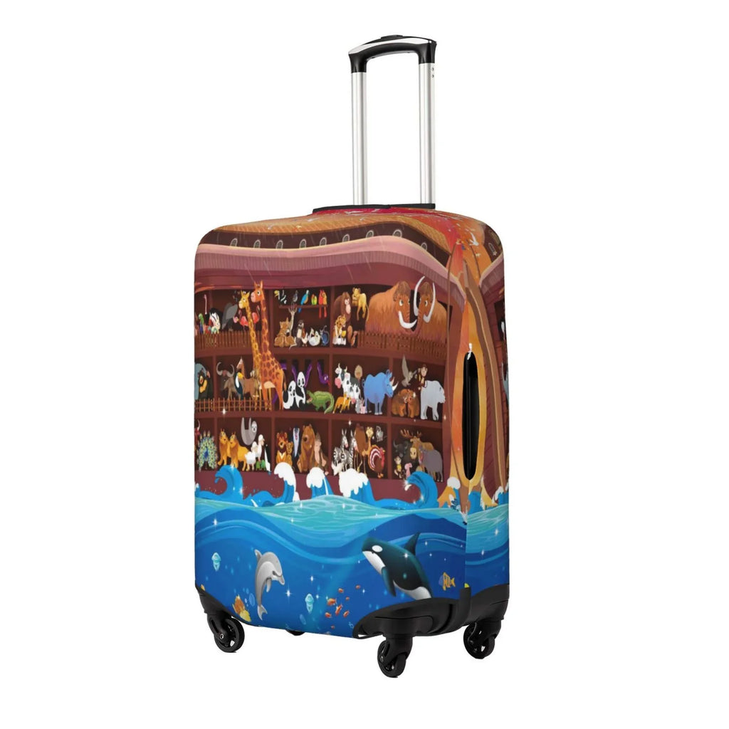 Junzan Animals On Noah' Ark2 Print Washable Luggage Cover - Fashion Suitcase Protector Fits 18-32 Inch Luggage