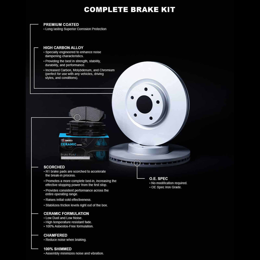 Concepts Wdwh2 59054  Concepts Brake Rotor Carbon Coated With Ceramic Pads Fits select: 2002-2003