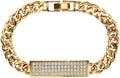 Giorgio Bergamo Gold Plated Trendy Cuban, Curb Link Micro Pave Cubic Zirconia  Bracelet