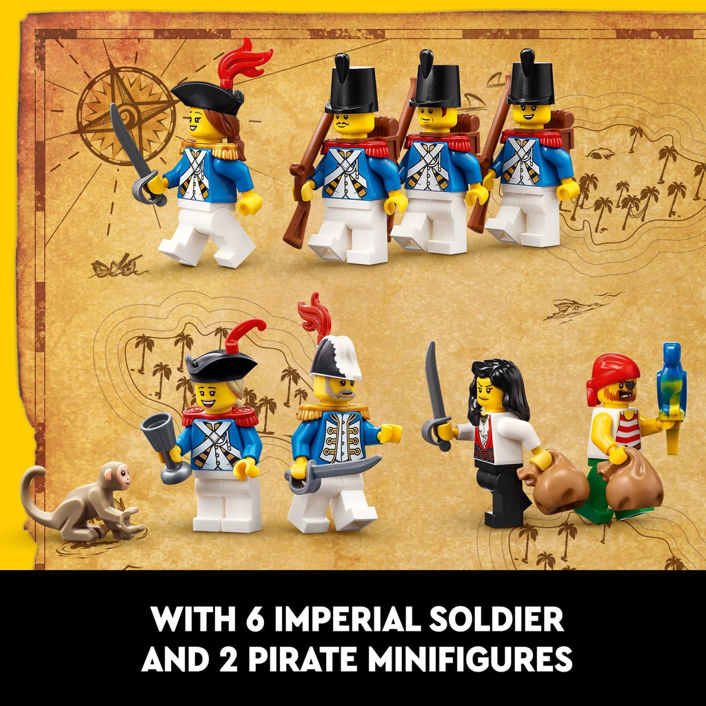 Icons Eldorado Fortress Building Kit, Pirate Gift, Includes Pirate Ship and 8 Minifigures, Nostalgic Gift Idea for Adults Who Love a Rewarding Project, Home Office Décor, 10320