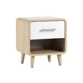 Sleek Modern Nightstand with Drawer and Open Shelf - Minimalist Design