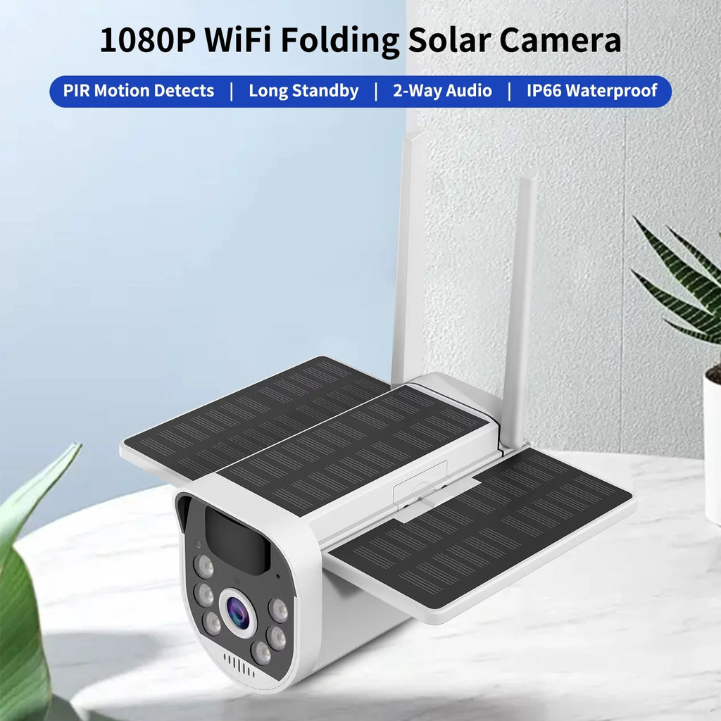 Pristin 4G WiFi Camera, 1080P Folding Solar Camera with  Motion Detection, Long Standby  Waterproof