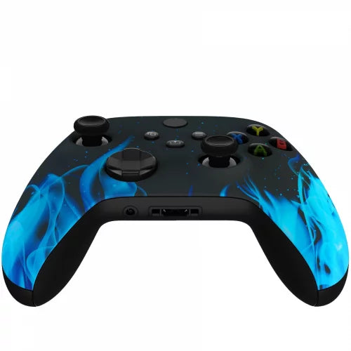Xbox Series / One Modded Custom Rapid Fire Controller Blue Flames Soft Touch With White
