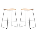 HomeStock Eclectic Elegance Modern Wood Counter Stool With Chrome FrameSet of 2
