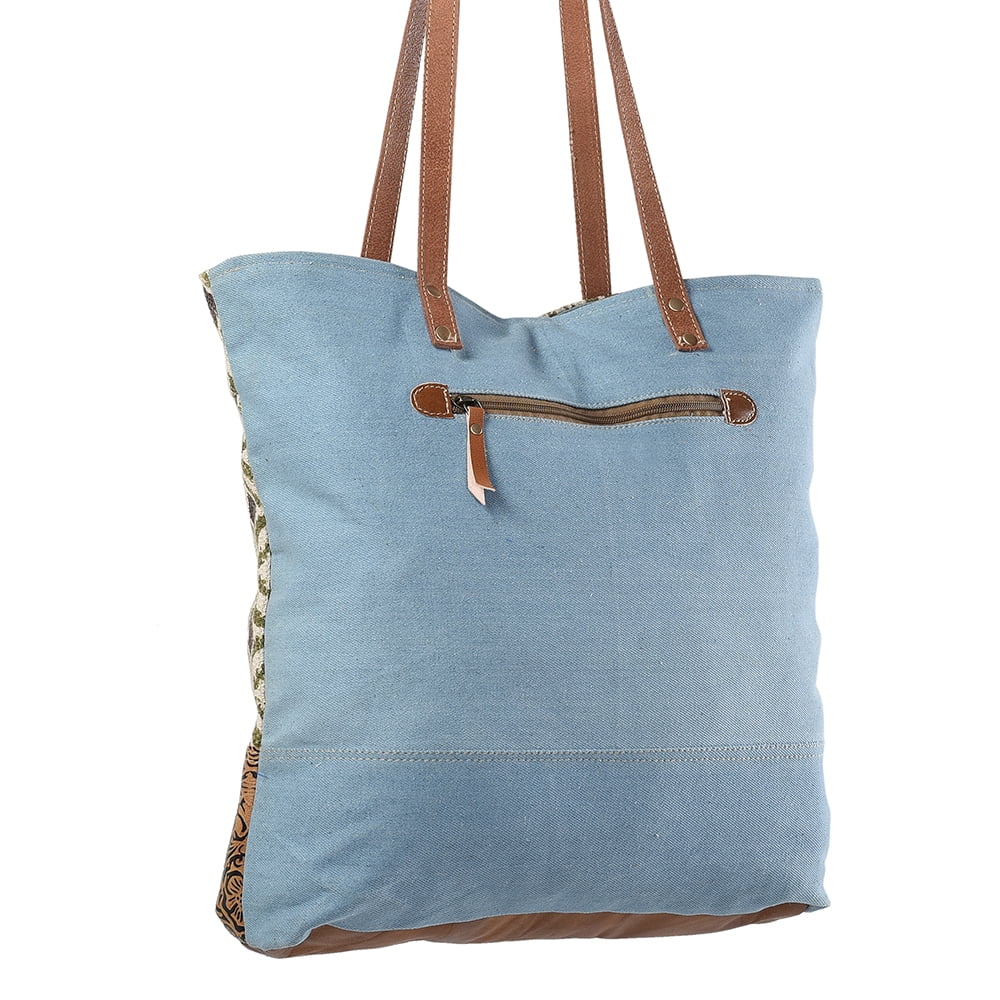 Upcycled Wool Upcycled Canvas Embossed Genuine Leather women bag western handbag purse