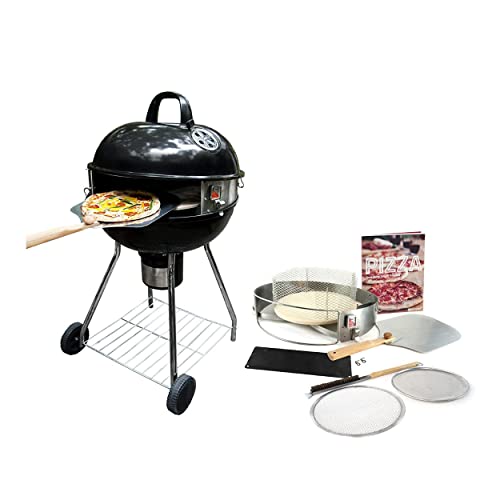 PizzaQue Deluxe Outdoor Pizza Oven Kettle Grill Conversion Kit, Silver, 18''/22.5''