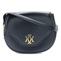 Pre-Owned Hermes  Double  Shoulder Bag Vintage Calf Made in France 1983 Black/Gold Hardware 〇M Crossbody Snap Button Ladies (Fair)