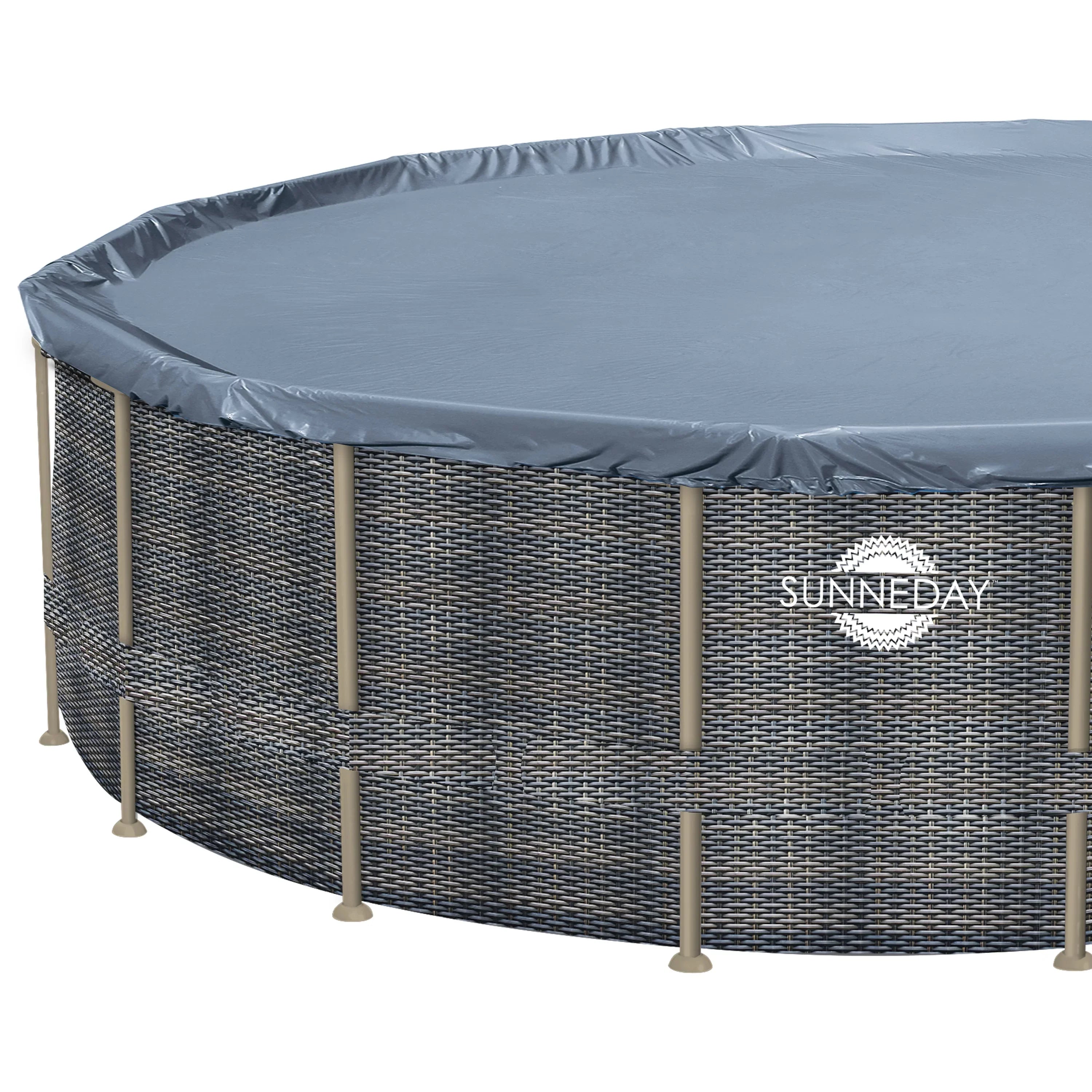 Sunneday Oasis Rattan Soft-Sided Pool 24 ft. Round x 52 in.