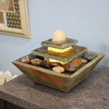 Sunnydaze Ascending Slate Tabletop Fountain with  Light - 8"