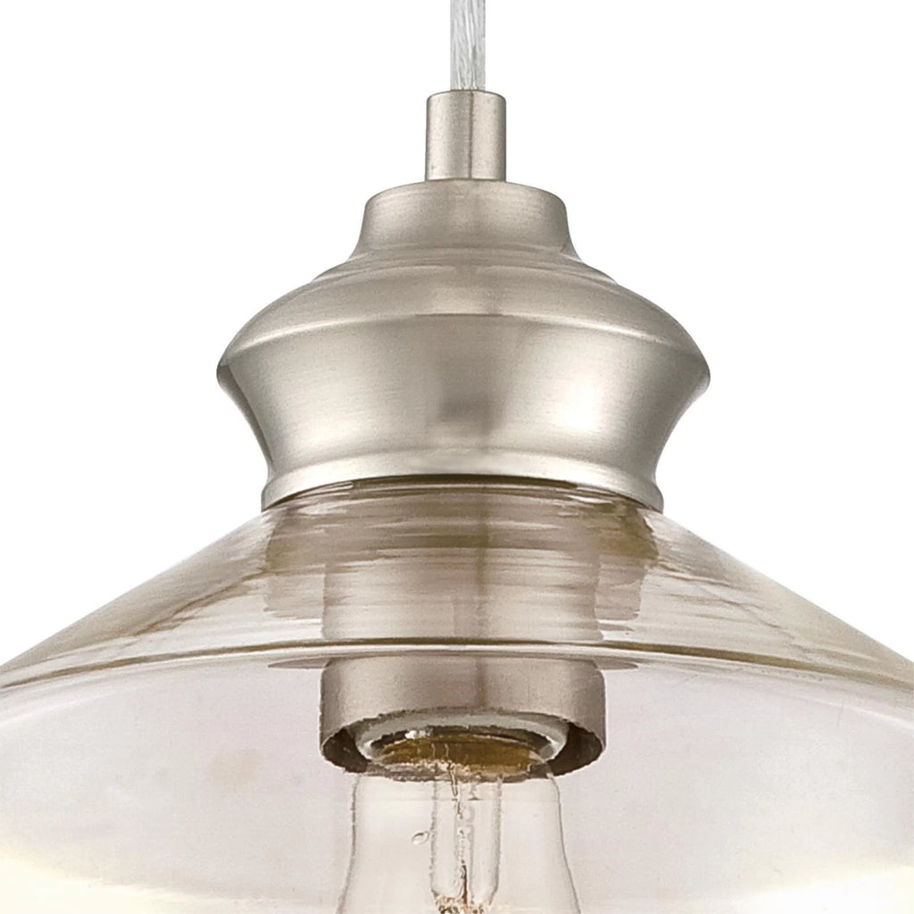 Westinghouse Ramsey Mini Pendant Brushed Nickel Finish Clear Glass