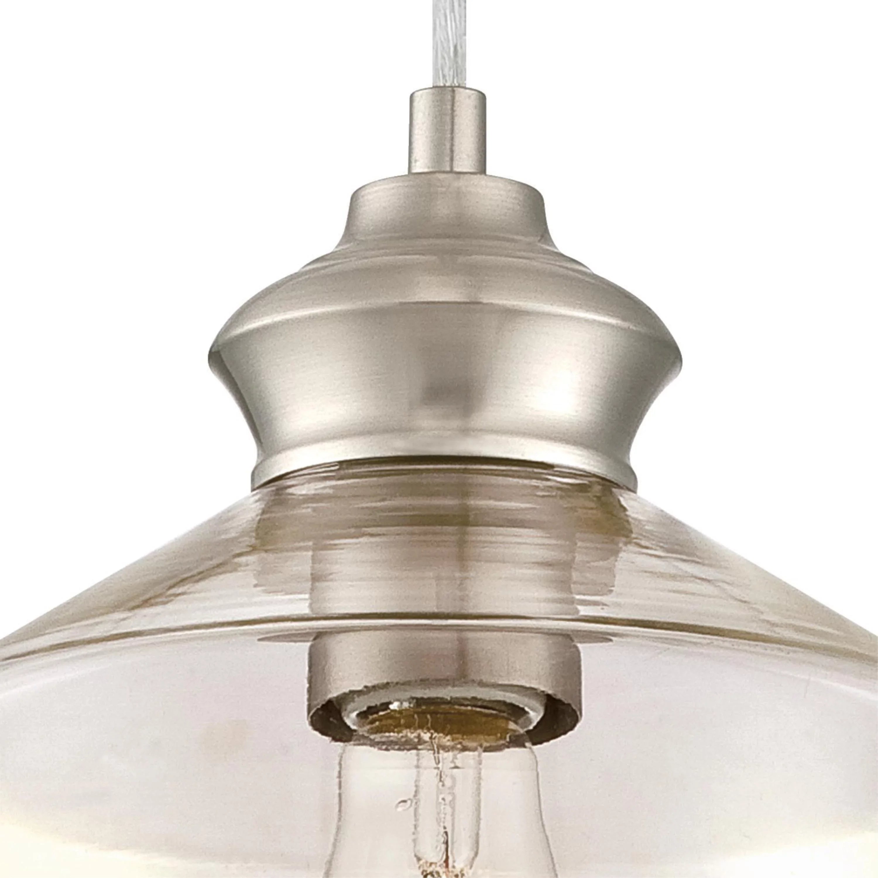 Westinghouse Ramsey Mini Pendant Brushed Nickel Finish Clear Glass