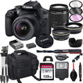 Canon  2000D  Camera with 18-55mm f/3.5-5.6 Zoom Lens + 128GB Card, Tripod, Flash, and More 20pc Bundle