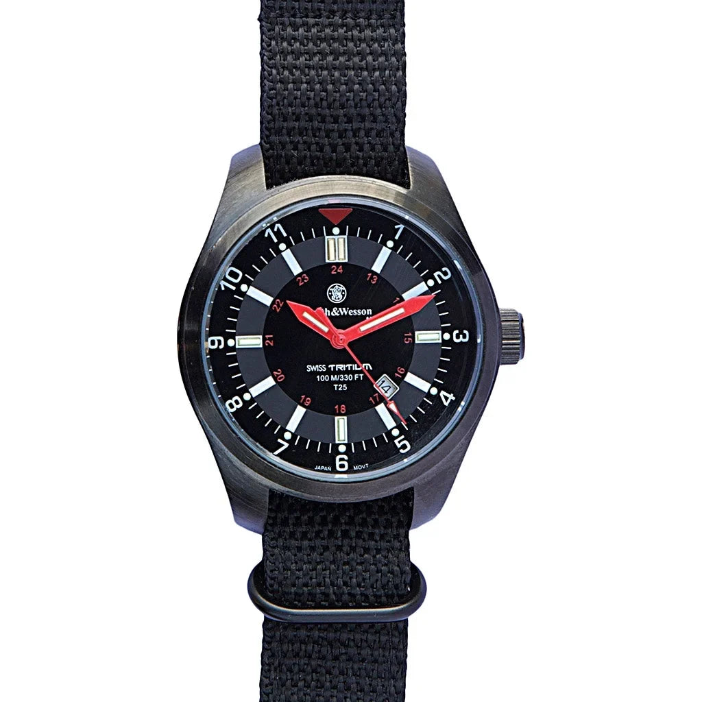 & Military Tritium Watch with 3 Interchange Straps