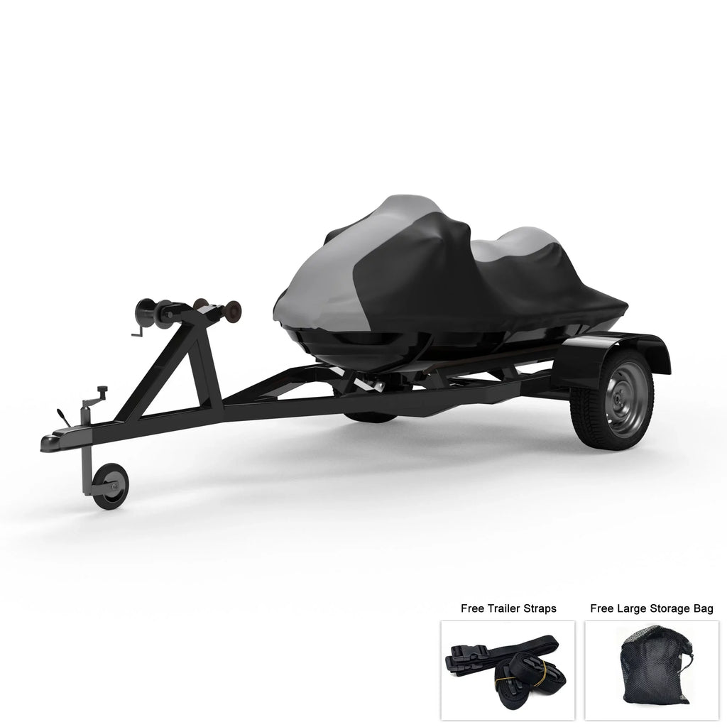 Weatherproof Jet Ski Cover For  Jet Ski Ultra 300X 2007-2013 -  / Black Color - All Weather - Trailerable - Protects from Rain, Sun, And More! Includes Trailer Straps And Storage Bag
