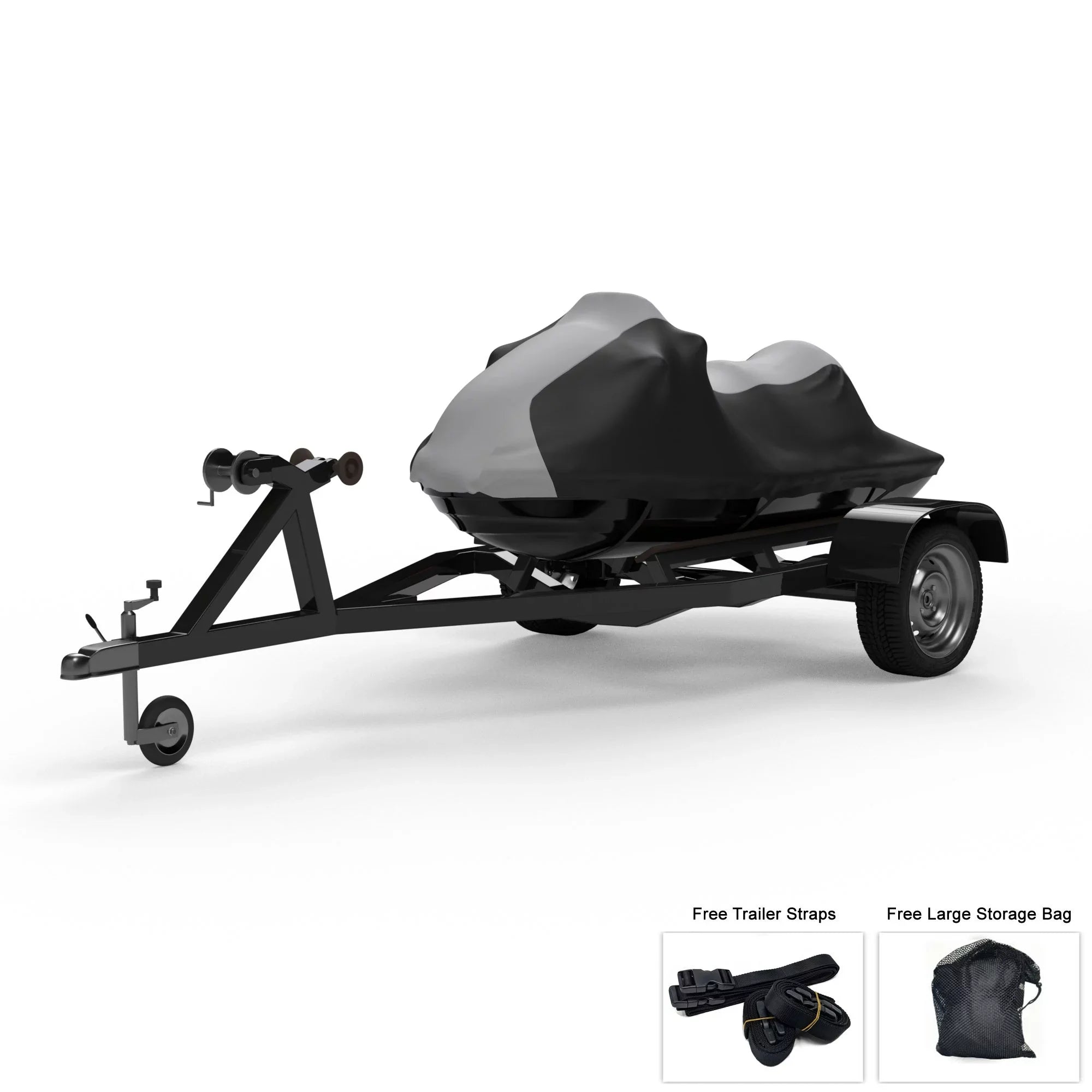 Weatherproof Jet Ski Cover For  Jet Ski Ultra 300X 2007-2013 -  / Black Color - All Weather - Trailerable - Protects from Rain, Sun, And More! Includes Trailer Straps And Storage Bag